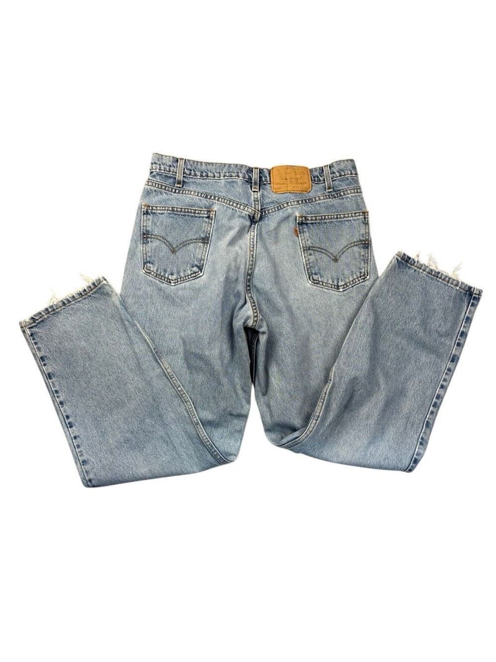 Vintage 90s Levi’s 550 Jeans 34x30 Orange Tab USA Light Wash Relaxed Distressed - Picture 2 of 16